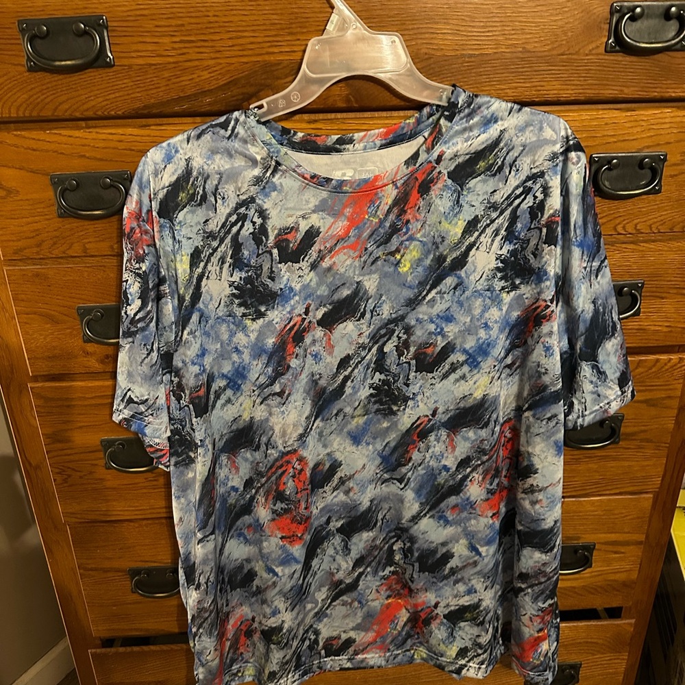 Russell Athletic Blue and Red Short Sleeve Tee